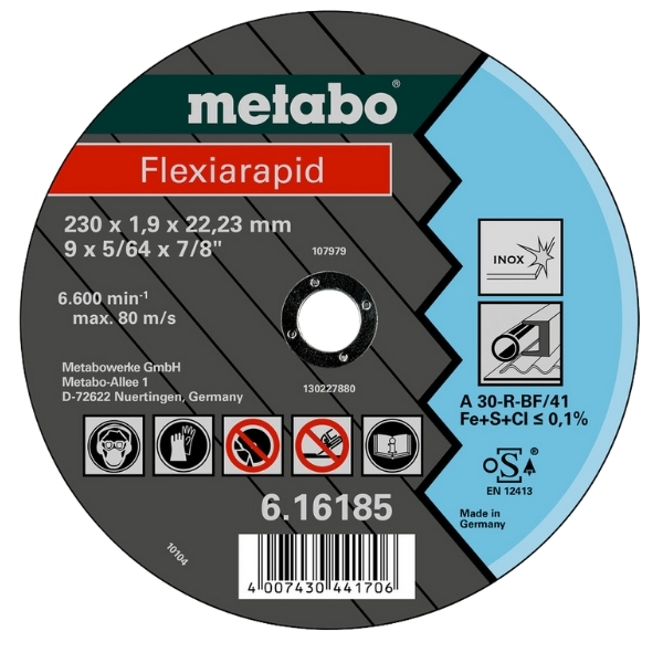 Metabo – Cutting Disc / Flexiarapid 230X1.9X22.23 INOX, TF 41