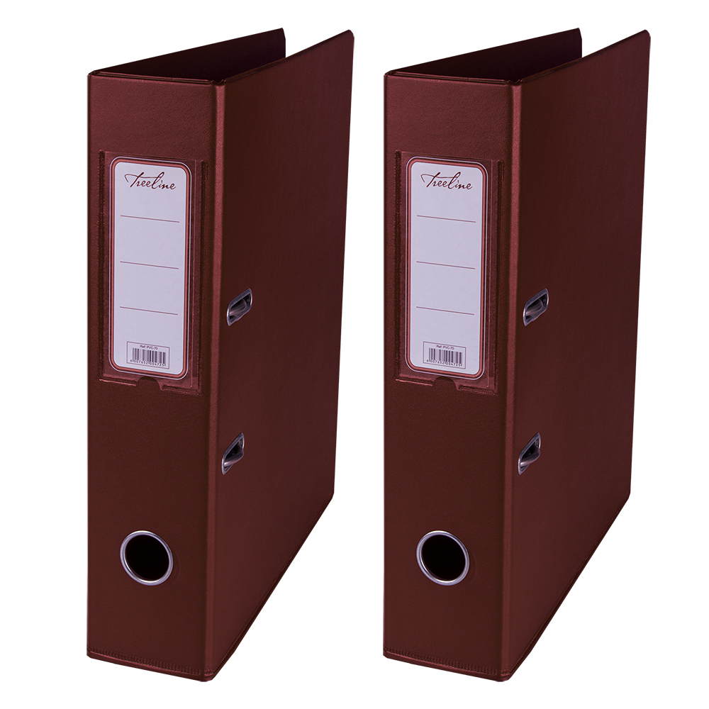 Treeline PVC 70 A4 PVC Lever Arch File – Burgundy – Pack of 2