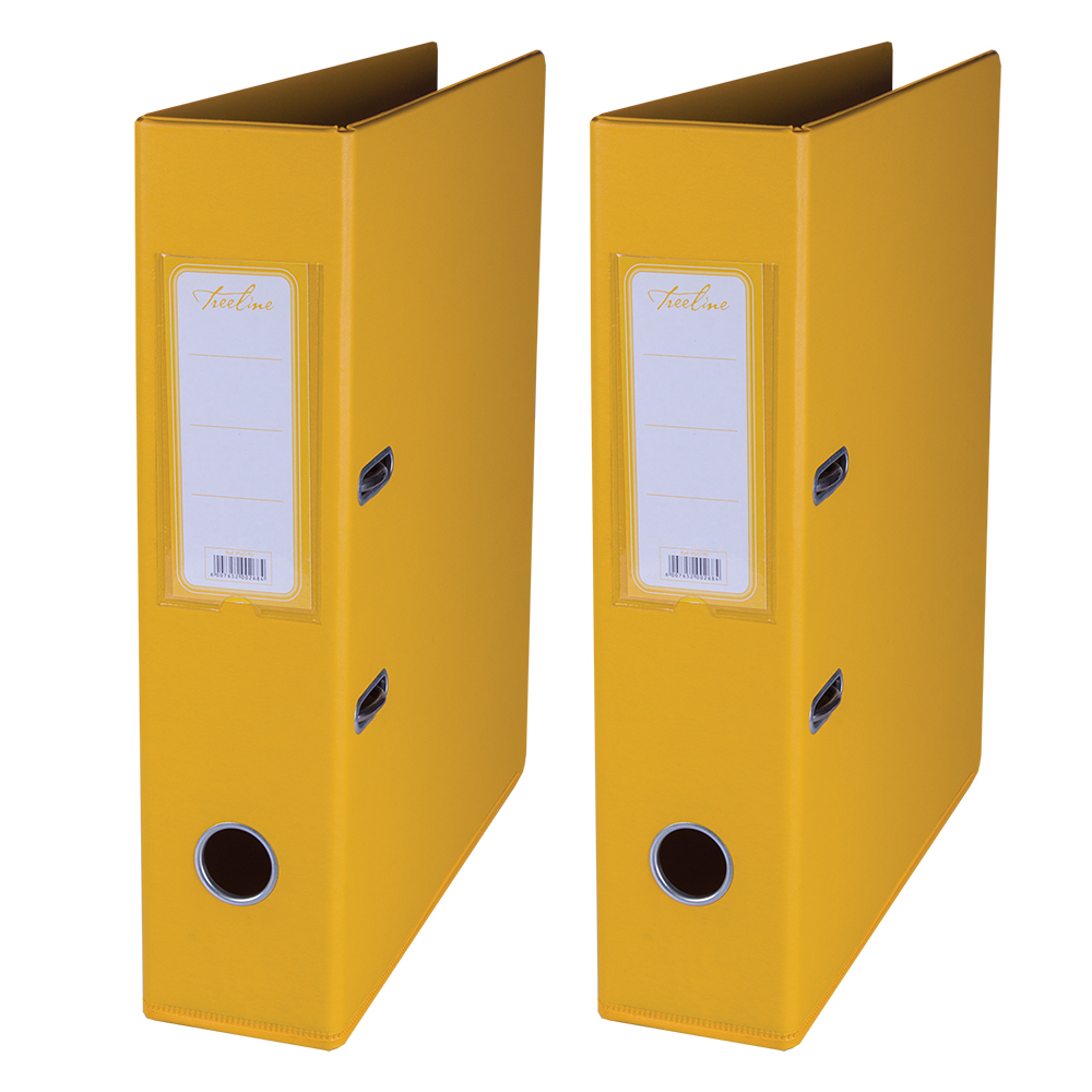 Treeline PVC 70 A4 PVC Lever Arch File – Yellow – Pack of 2
