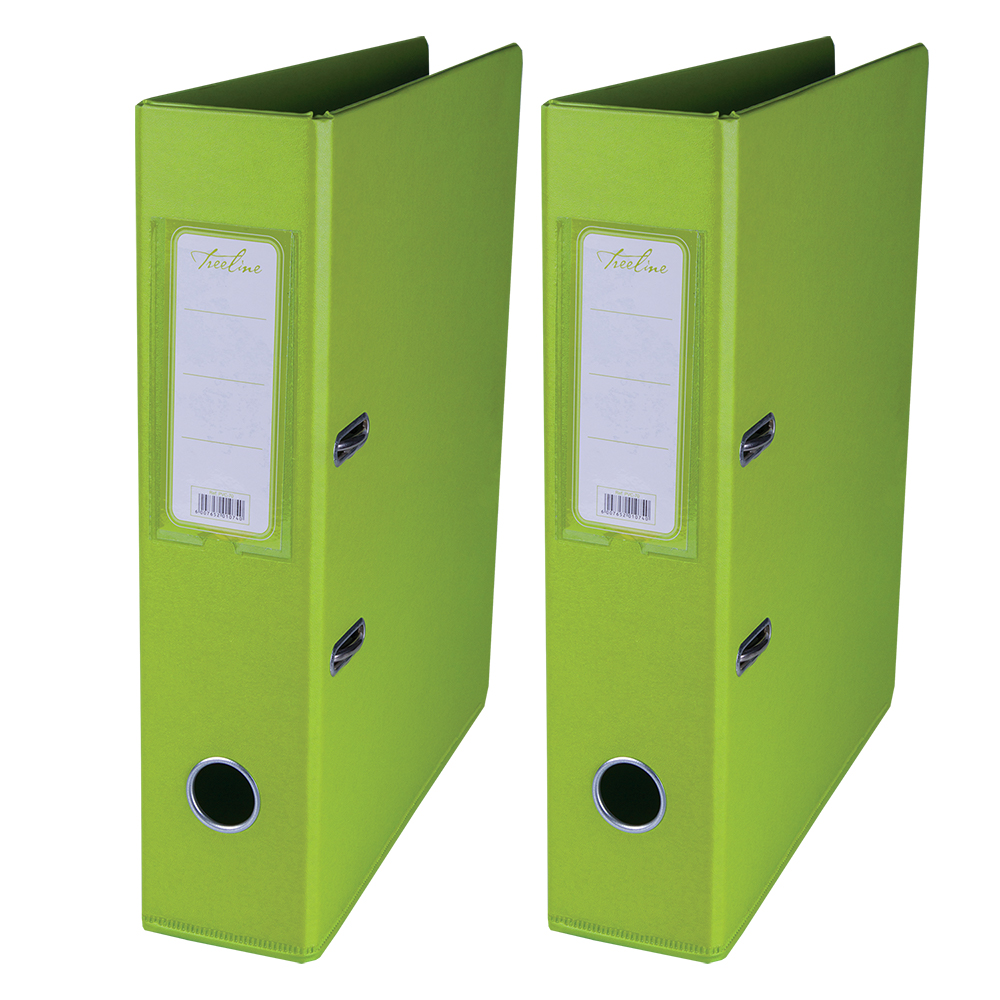 Treeline PVC 70 A4 PVC Lever Arch File – Lime Green – Pack of 2