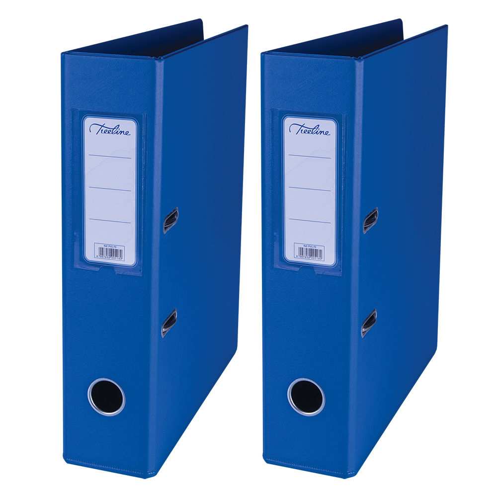 Treeline PVC 70 A4 PVC Lever Arch File – Blue – Pack of 2