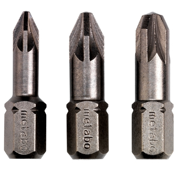 Metabo – Pozidriv Bits PZ 1/ 2 / 3 TORSION (628538000) – 3 Piece