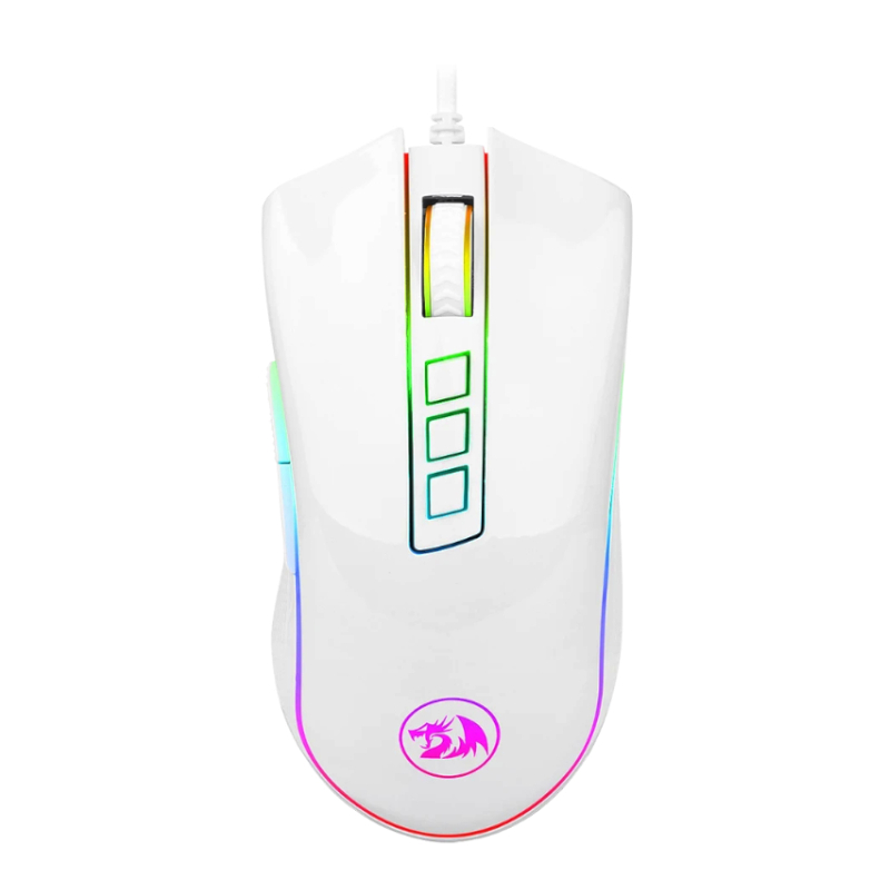 Redragon COBRA 10000 Dpi 7 Button Optical RGB Gaming Mouse – White
