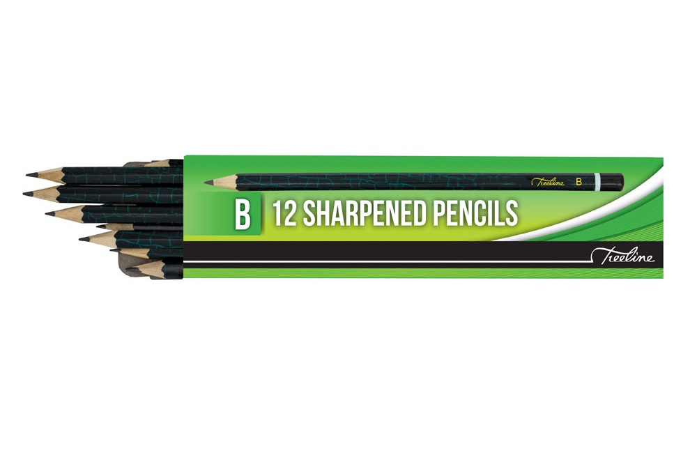 Treeline Graphite Pencils Sharpened – Box of 12 – B