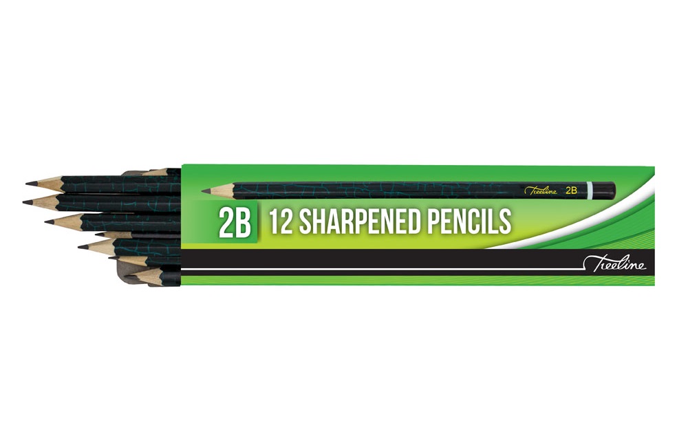 Treeline Graphite Pencils Sharpened – Box of 12 – 2B