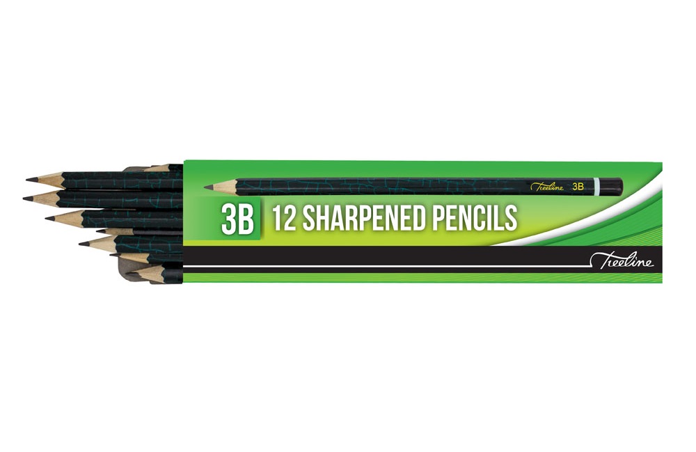 Treeline Graphite Pencils Sharpened – Box of 12 – 3B