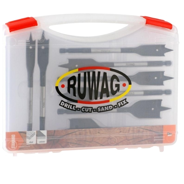 Ruwag – Wood Flat Drill Set – 8 Piece