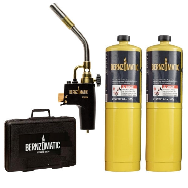 Bernzomatic – Max Heat Torch Kit with 2 x Pro-Max Cylinders and Carry Case