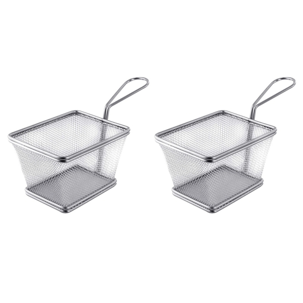 SourceDirect – Stainless Steel Mini / Small Frying Basket – Pack of 2