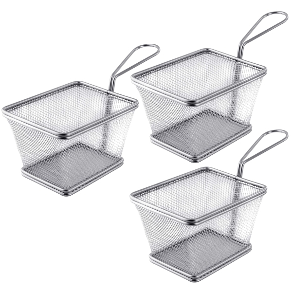 SourceDirect – Stainless Steel Frying Basket – Large (Pack of 3)