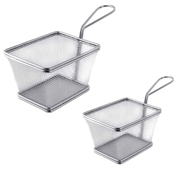 SourceDirect – Stainless Steel Frying Basket Combo – Small and Large