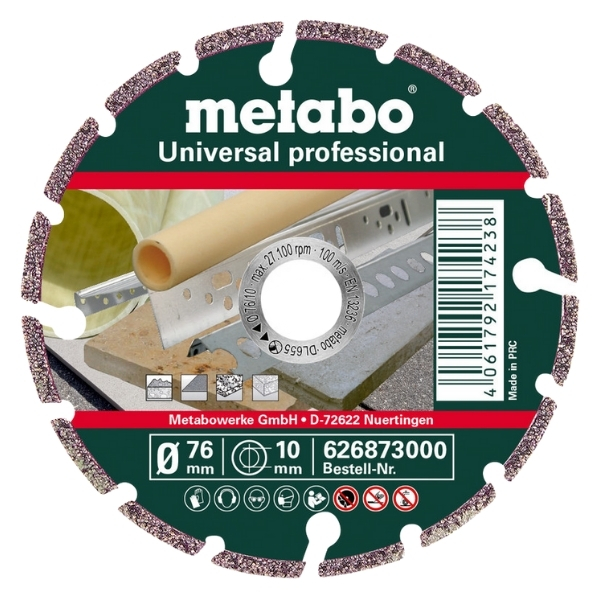 Metabo-Diamond Cutting Disc 76 x 10mm, Universal “Professional” (626873000)