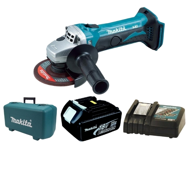 Makita – Cordless Angle Grinder DGA452ZK, Battery, Charger and Carry Case