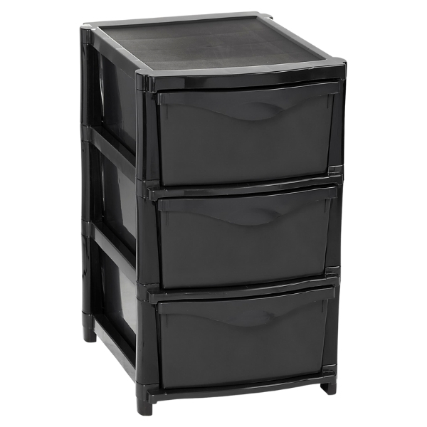 Pride – Drawer Unit / 3 x Unassembled Drawer Unit – Black