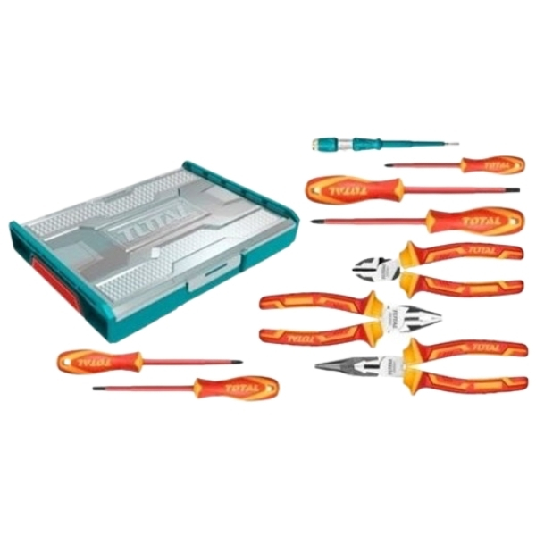Total Tools – Insulated Hand Tool Set with Pliers & Screwdrivers – 9 Piece