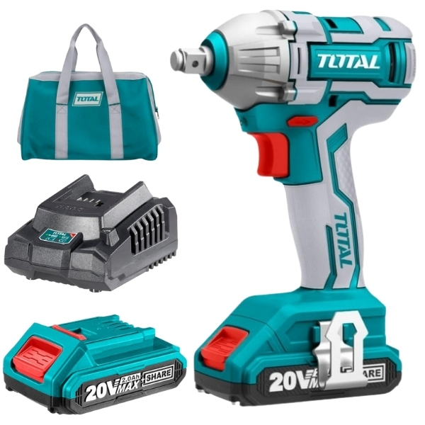 Total Tools – Lithium-Ion Impact Wrench Combo Kit – 20V