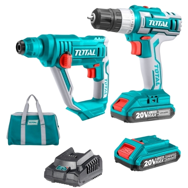 Total Tools – Lithium-Ion Cordless Combo Kit P20S – 20V