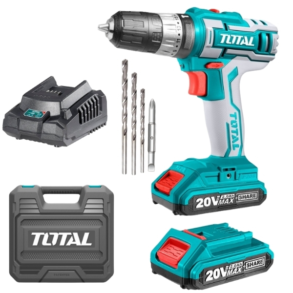 Total Tools – Impact Drill, 2 x 2.0Ah, 1 x Charger and Carry Case