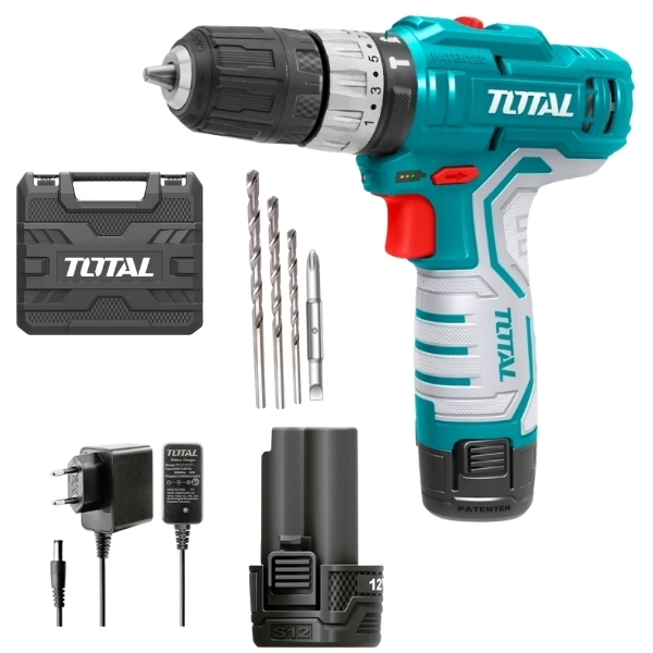 Total Tools – Impact Drill, 2 x 1.5Ah, 1 x Charger, Drill Bits & Carry Case