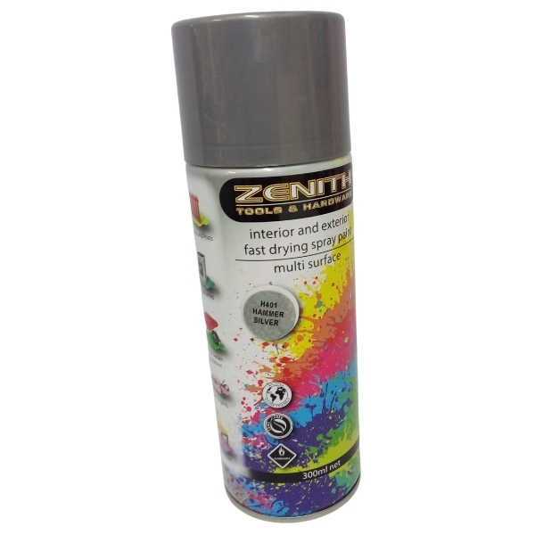 Zenith – Spray Paint / Interior and Exterior Fast Drying Spray Paint – Hammer Silver (H401)