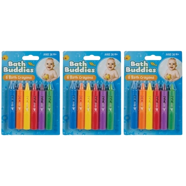 Bath Buddy – Bath Crayons – Assorted Colours – Pack of 3 (18 Pieces)