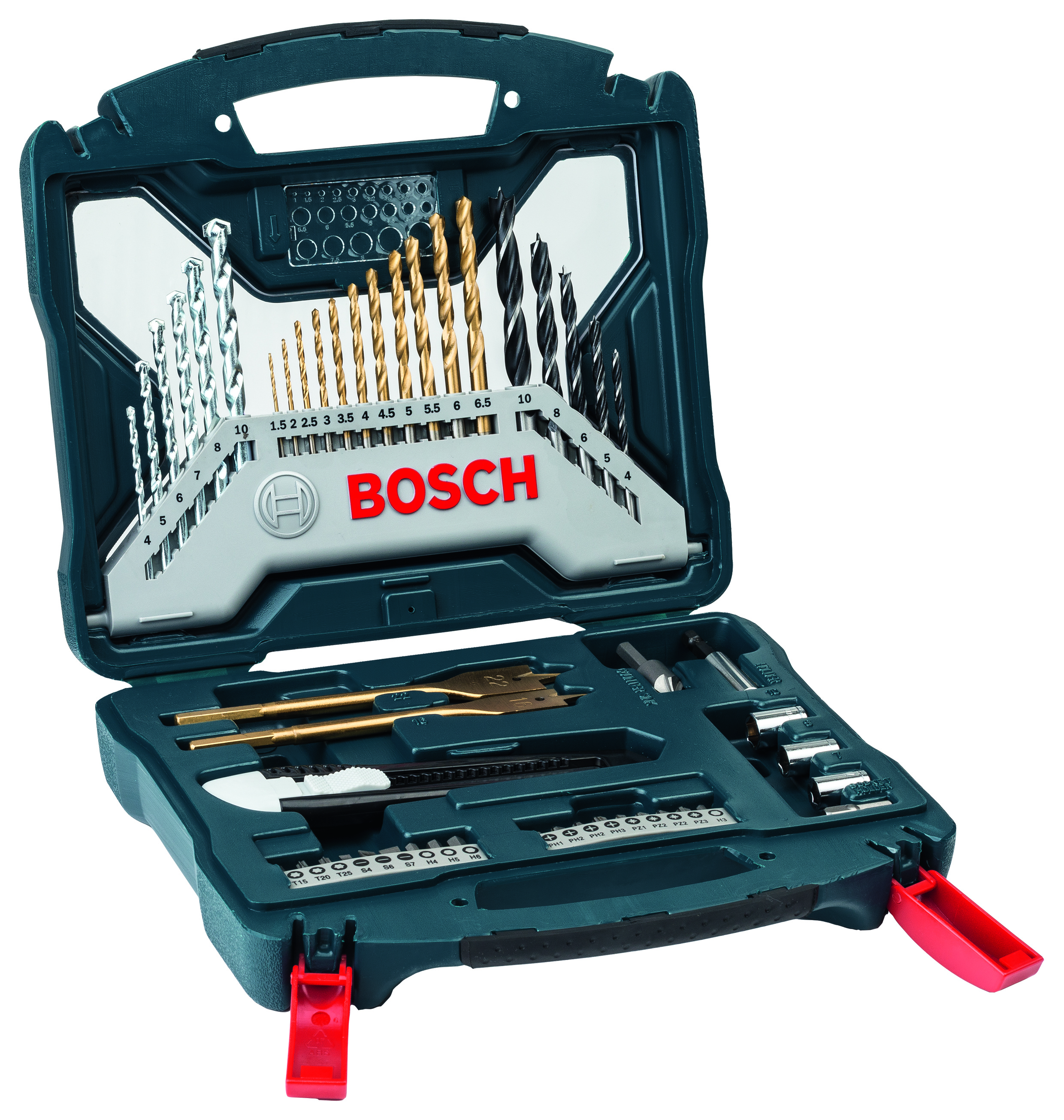 50 Piece X-Line Drill Bit and Screwdriver Bit Blue Set