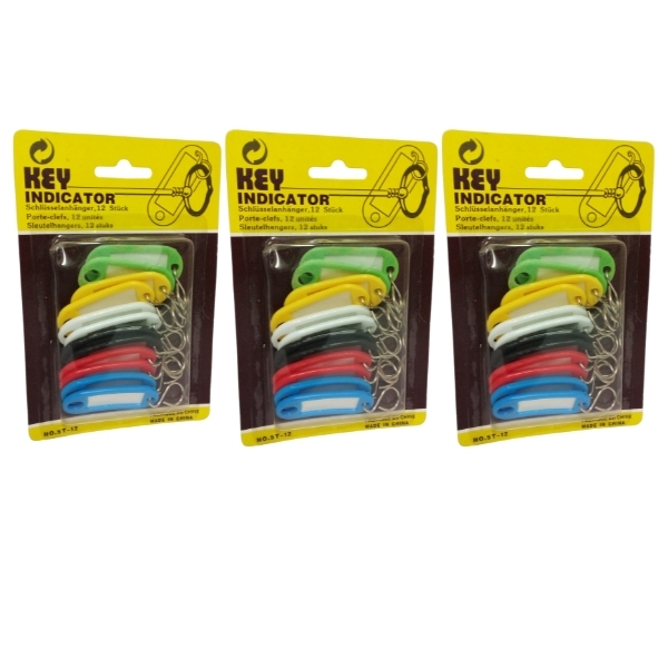 SourceDirect – Key Tags / Key Rings – Pack of 3 (36 Piece in Total)