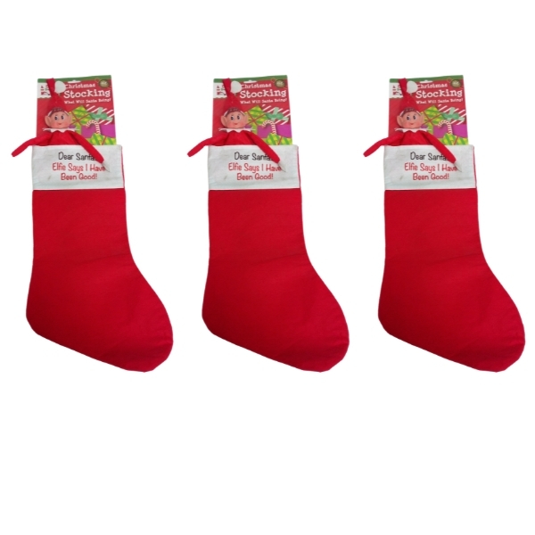 SourceDirect – Christmas Elf Stockings 53cm – Pack of 3