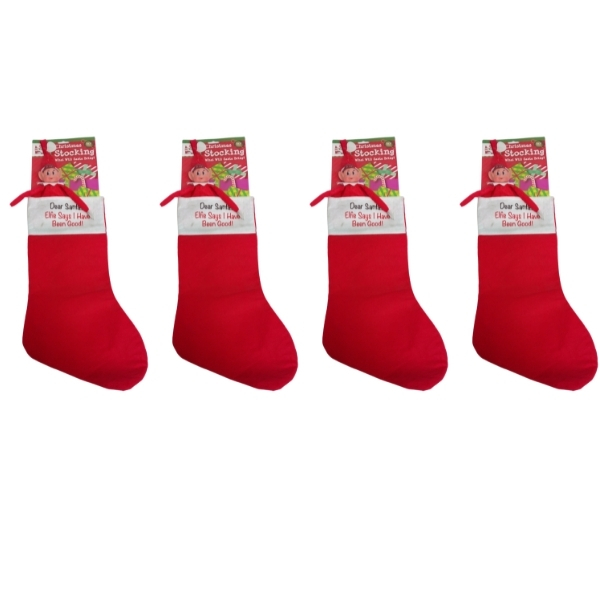 SourceDirect – Christmas Elf Stockings 53cm – Pack of 4