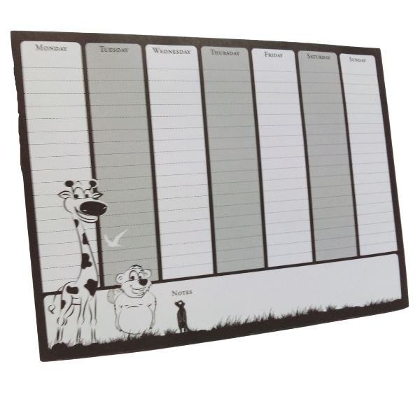 SourceDirect – Weekly Planner with Magnetic Strips – Giraffe and Beaver