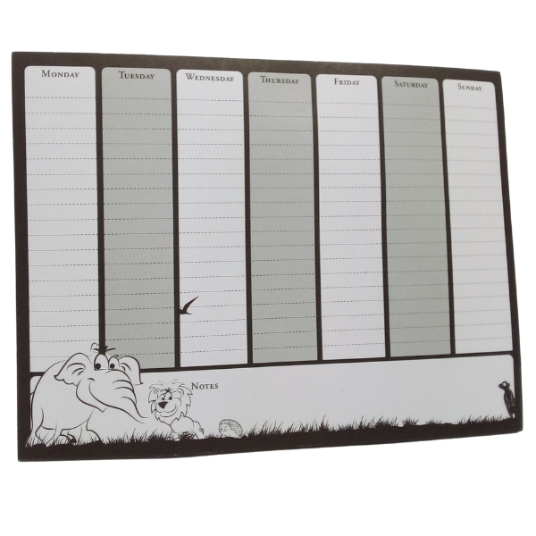 SourceDirect – Weekly Planner with Magnetic Strips – Elephant and Lion