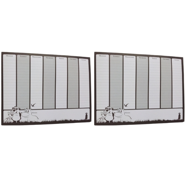 SourceDirect – Weekly Planners with Magnetic Strips – Pack of 2 (Assorted)