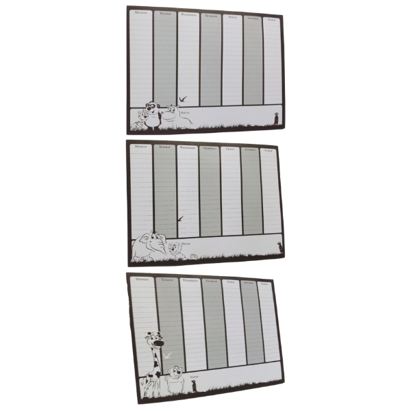 SourceDirect – Weekly Planners with Magnetic Strips – Pack of 3 (Assorted)