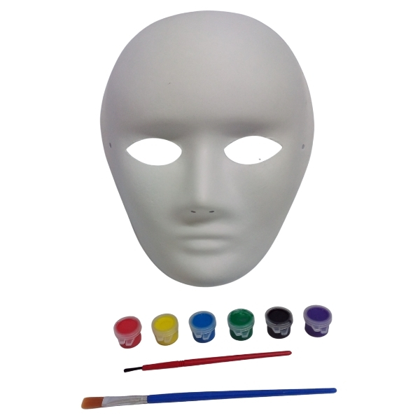 Khoki- Paint Your Own Mask , 6 x Colour Tubes and 2 x Paint Brushes – 3y Up