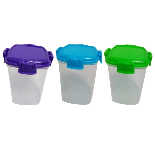 Home Connection – Mini Plastic Containers with Clip Lock -Pack of 3 (138ml)