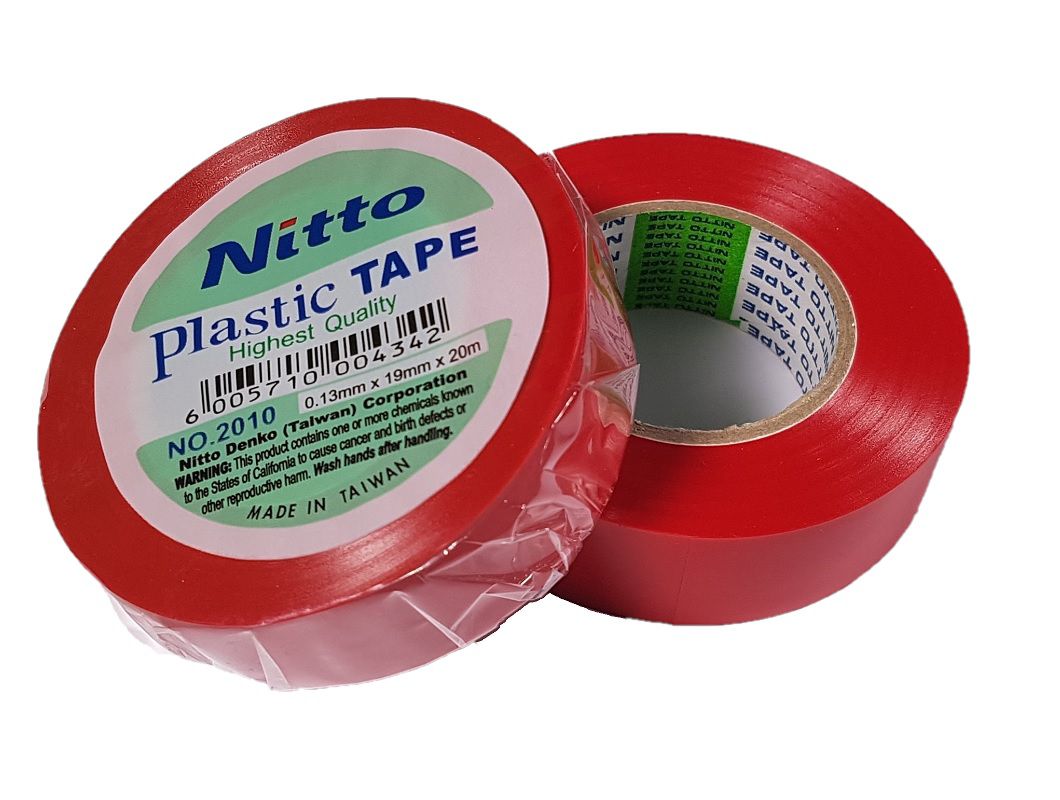 Nitto PVC Insulation Tape 18mm x 20 Meter – 2 Pack – Red