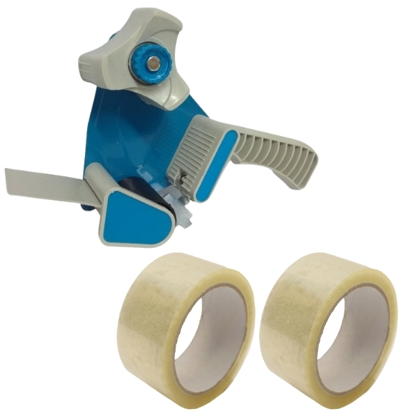 SourceDirect – Tape Dispenser 48mm with 2 x 50m Clear Packaging Tape