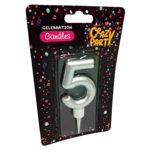 SourceDirect – Large Foil Birthday Candle Number – 5(Pack of 80)
