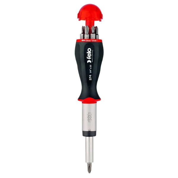 Felo – 1/4″F Bit Holder 374 with Ratchet – 8 Piece