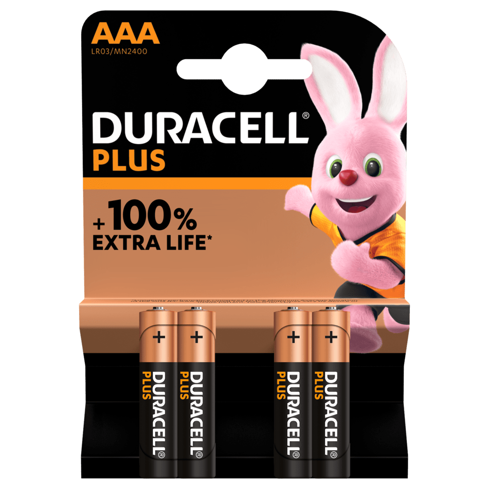 Duracell Plus AAA Alkaline Batteries – 4 Pack (Parallel Import)
