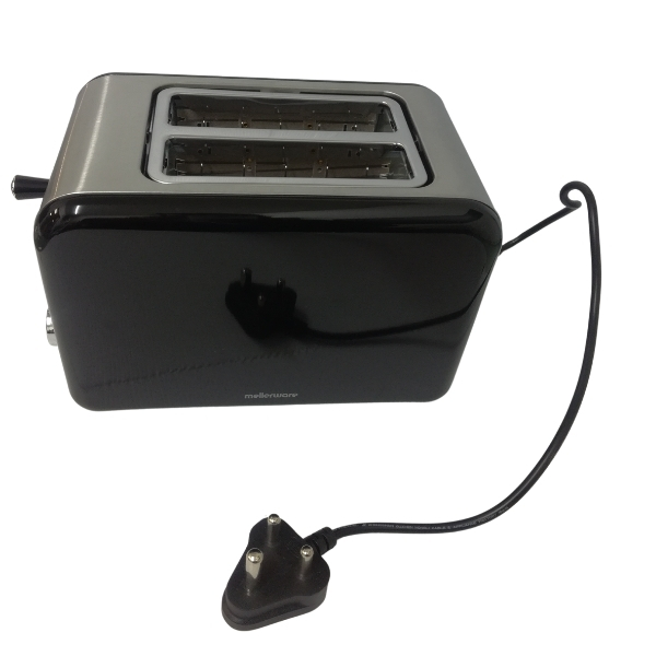 Mellerware – Toaster / 2 Slice Stainless Steel Toaster – Black (1000W)