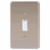 LESCO, 1 Lever 1 Way 4×2 Light Switch Stainless Steel White LESCO, 1 Lever 1 Way 4×2 Light Switch Stainless Steel White