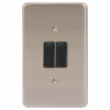 LESCO, 2 Lever 1 Way 4×2 Light Switch Stainless Steel Black LESCO, 2 Lever 1 Way 4×2 Light Switch Stainless Steel Black