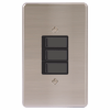 LESCO, 3 Lever 1 Way 4×2 Light Switch Stainless Steel Black LESCO, 3 Lever 1 Way 4×2 Light Switch Stainless Steel Black