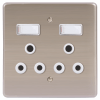 LESCO , Double Plug 4×4 Socket Stainless Steel White LESCO , Double Plug 4×4 Socket Stainless Steel White