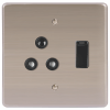 LESCO , Single Plug 4×4 Socket Stainless Steel Black LESCO , Single Plug 4×4 Socket Stainless Steel Black