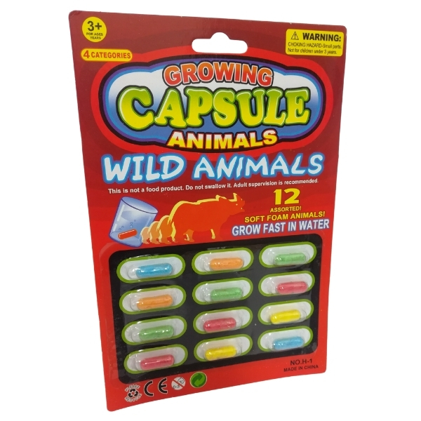 SourceDirect – Sponge Growing Animals Capsules – Wild Animals (12 Capsules)