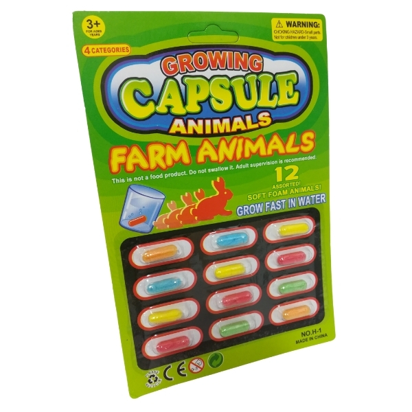 SourceDirect – Sponge Growing Animals Capsules – Farm Animals (12 Capsules)