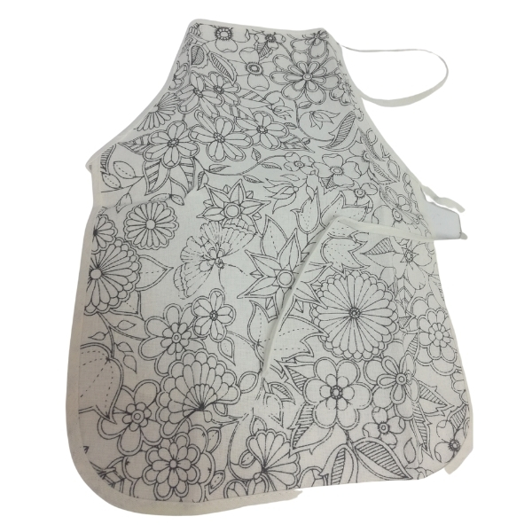 Khoki – Colour / Children’s Paint Your Own Apron 47 x 34cm – Flowers