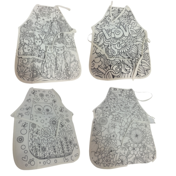Khoki – Colour / Children’s Paint Your Own Apron 47 x 34cm – Pack of 4
